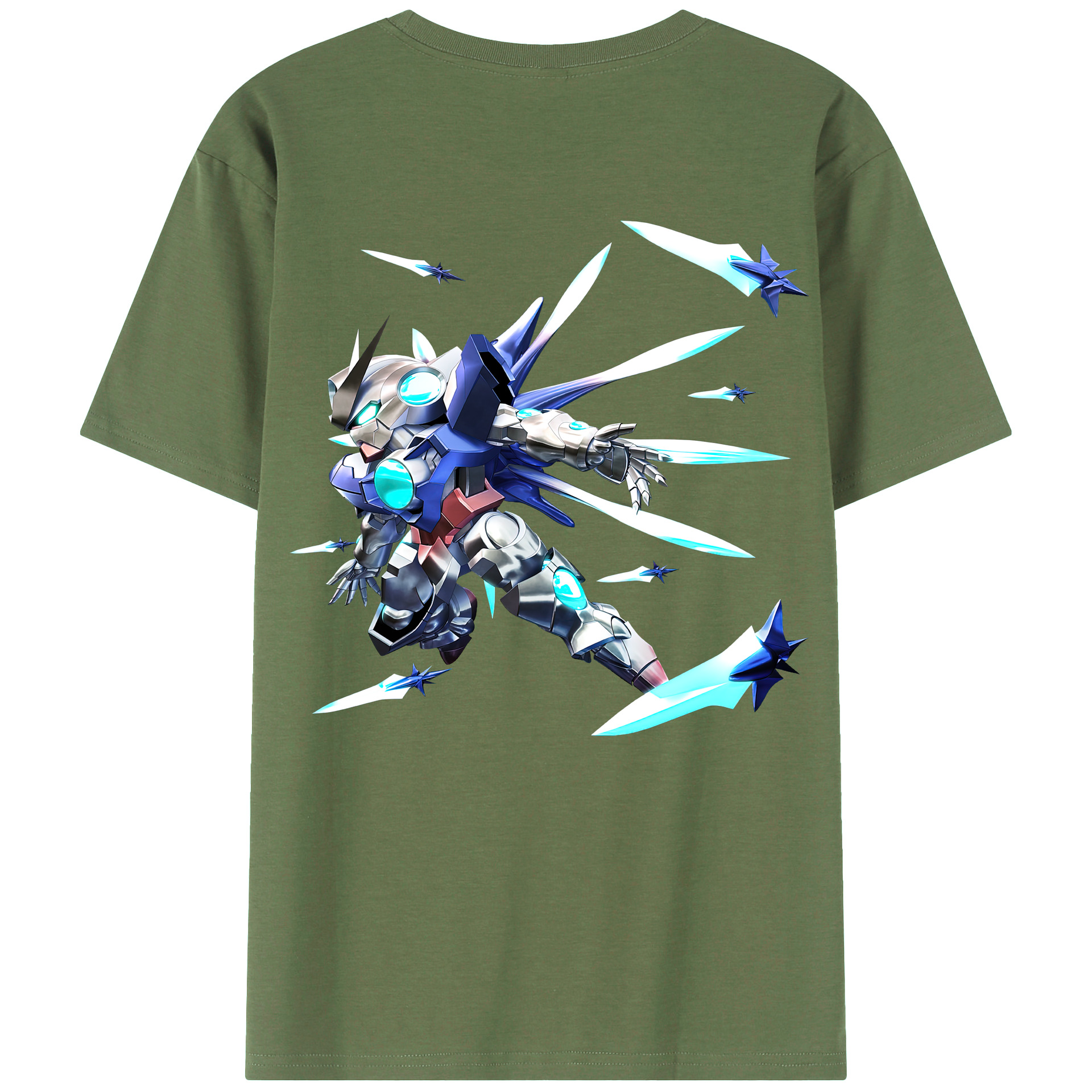 （画像用） 機動戦士ガンダム Mobile Suit Gundam 綿100％ メンズ半袖Tシャツ（バックプリント） 通気性